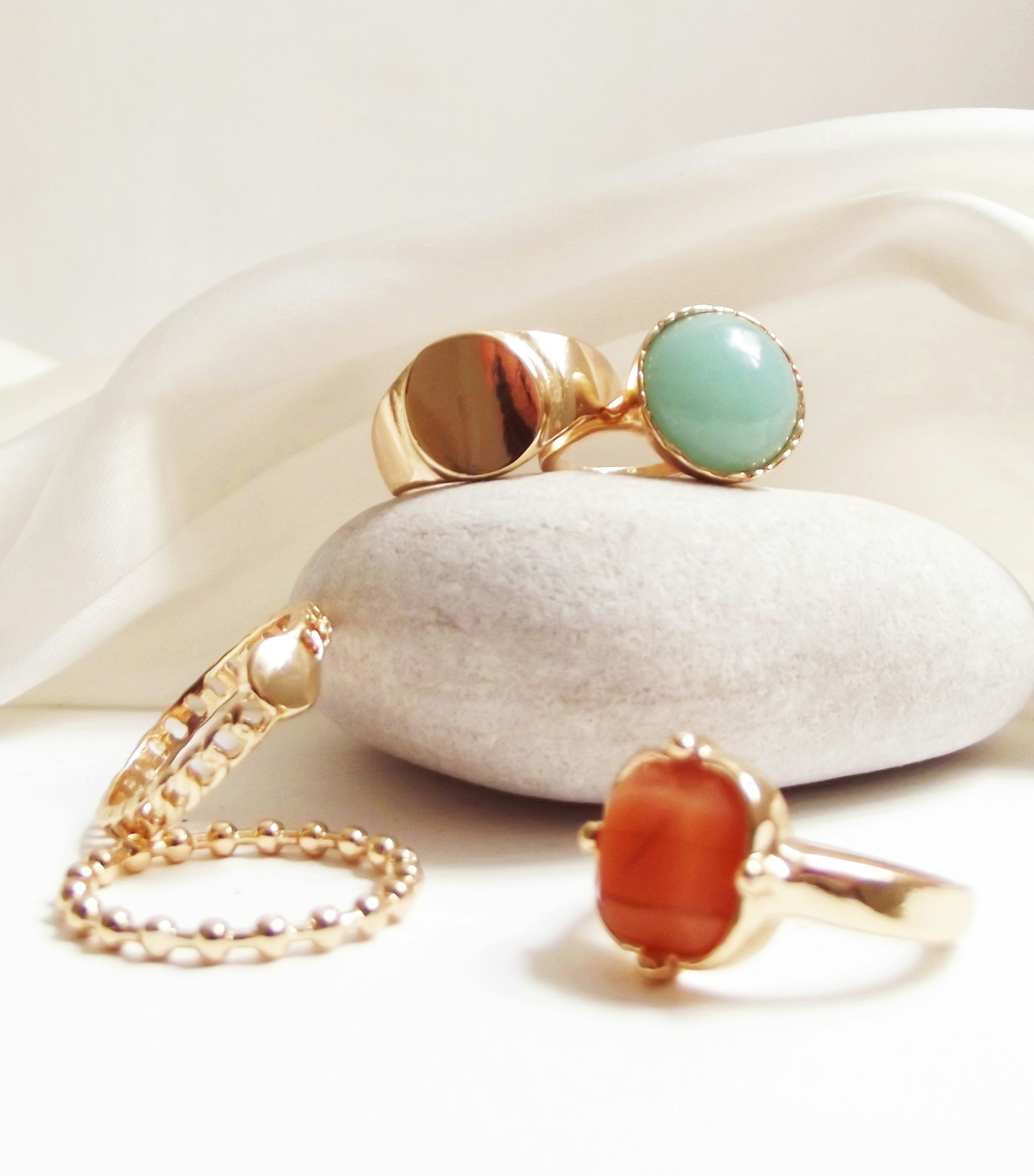 gemstones on necklace