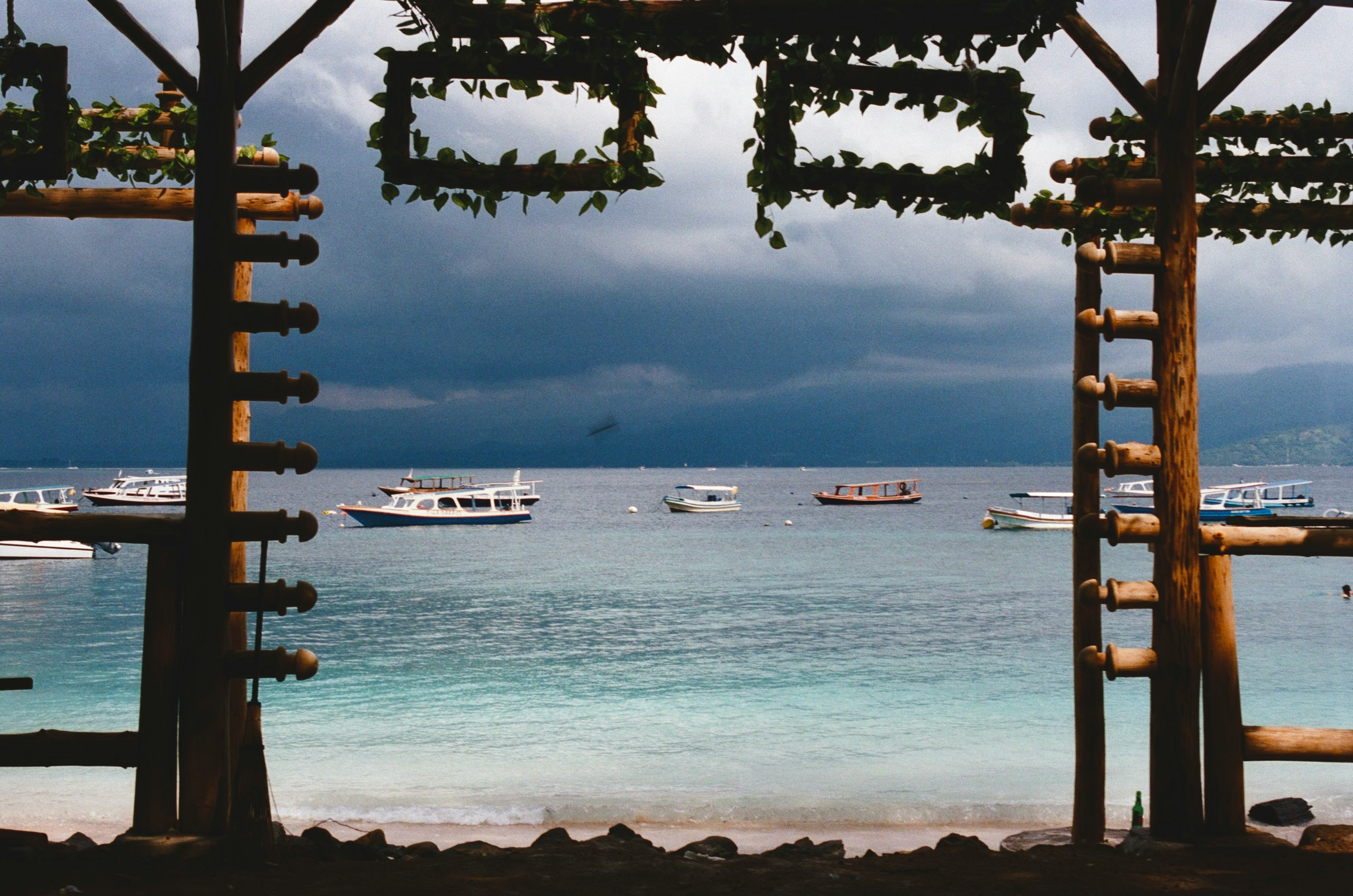 view of ocean and boats
